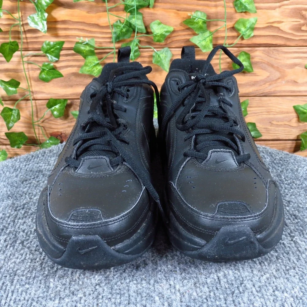 Nike Air Monarch IV Men Training Shoe Size 10 Athletic Cross‎ Trainer All Black